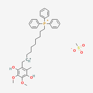 molecular formula C38H48O7PS+ B12353919 Phosphonium,[10-(3,6-dihydroxy-4,5-dimethoxy-2-methylphenyl)decyl]triphenyl-,methanesulfonate 