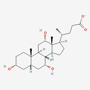 molecular formula C24H39O5- B1235396 3alpha,7alpha,12alpha-Trihydroxy-5beta-cholan-24-oate 