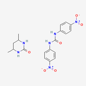 molecular formula C19H22N6O6 B12354060 1,3-Bis(4-nitrophenyl)urea;4,6-dimethyl-1,3-diazinan-2-one 