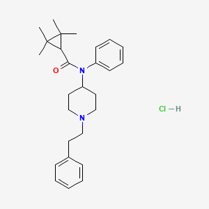 molecular formula C27H37ClN2O B12354064 2,2,3,3-tetramethyl-N-(1-phenethylpiperidin-4-yl)-N-phenylcyclopropane-1-carboxamide,monohydrochloride CAS No. 2309383-12-6