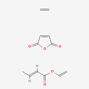 molecular formula C12H14O5 B1235417 ethene;ethenyl (E)-but-2-enoate;furan-2,5-dione 