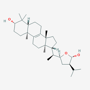 molecular formula C31H52O3 B123543 (2S,3R,5S)-5-[(1S)-1-[(3S,5R,10S,13R,14R,17R)-3-hydroxy-4,4,10,13,14-pentamethyl-2,3,5,6,7,11,12,15,16,17-decahydro-1H-cyclopenta[a]phenanthren-17-yl]ethyl]-3-propan-2-yloxolan-2-ol CAS No. 158331-65-8