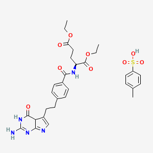 molecular formula C31H37N5O9S B12354437 diethyl (2S)-2-[[4-[2-(2-amino-4-oxo-3,4a-dihydropyrrolo[2,3-d]pyrimidin-5-yl)ethyl]benzoyl]amino]pentanedioate;4-methylbenzenesulfonic acid 