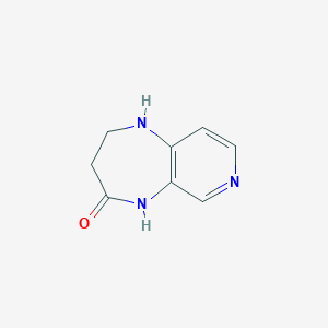 molecular formula C8H9N3O B12354582 1H,2H,3H,4H,5H-pyrido[3,4-b][1,4]diazepin-4-one 