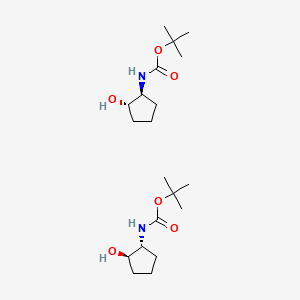 molecular formula C20H38N2O6 B12354603 tert-butyl N-[(1R,2R)-2-hydroxycyclopentyl]carbamate; tert-butyl N-[(1S,2S)-2-hydroxycyclopentyl]carbamate 