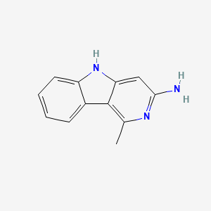 molecular formula C12H11N3 B1235463 1-methyl-5H-pyrido[4,3-b]indol-3-amine CAS No. 62450-07-1