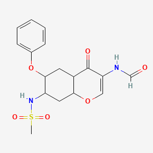molecular formula C17H20N2O6S B12354650 N-[7-(methanesulfonamido)-4-oxo-6-phenoxy-4a,5,6,7,8,8a-hexahydrochromen-3-yl]formamide 