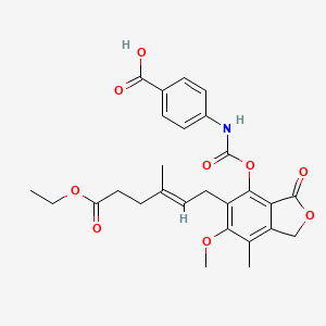 molecular formula C27H29NO9 B1235474 Ethyl O-(N-(4-carboxyphenyl)carbamoyl)mycophenolate CAS No. 82970-82-9