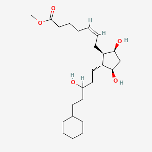 molecular formula C24H42O5 B1235475 methyl (Z)-7-[(1R,2R,3R,5S)-2-(5-cyclohexyl-3-hydroxypentyl)-3,5-dihydroxycyclopentyl]hept-5-enoate CAS No. 77204-95-6