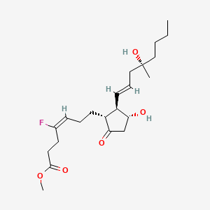 molecular formula C22H35FO5 B1235478 methyl (E)-4-fluoro-7-[(1R,2R,3R)-3-hydroxy-2-[(E,4S)-4-hydroxy-4-methyloct-1-enyl]-5-oxocyclopentyl]hept-4-enoate CAS No. 109976-45-6