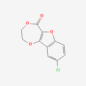 molecular formula C11H7ClO4 B1235483 9-Chloro-2,3-dihydro-5H-1,4-dioxepino(6,5-6)benzofuran CAS No. 5196-74-7