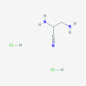 molecular formula C3H9Cl2N3 B12354974 2,3-Diaminopropanenitrile dihydrochloride 