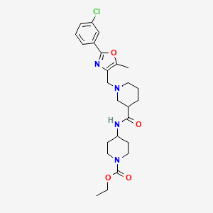 4-[[[1-[[2-(3-Chlorophenyl)-5-methyl-4-oxazolyl]methyl]-3-piperidinyl]-oxomethyl]amino]-1-piperidinecarboxylic acid ethyl ester