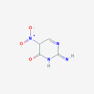 molecular formula C4H4N4O3 B12355065 2-imino-5-nitro-5H-pyrimidin-4-one 