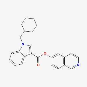 molecular formula C25H24N2O2 B12355175 isoquinolin-6-yl1-(cyclohexylmethyl)-1H-indole-3-carboxylate 