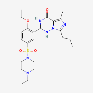 molecular formula C23H34N6O4S B12355184 2-[2-ethoxy-5-(4-ethylpiperazin-1-yl)sulfonylphenyl]-5-methyl-7-propyl-2,3-dihydro-1H-imidazo[5,1-f][1,2,4]triazin-4-one 