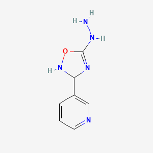 molecular formula C7H9N5O B12355207 (3-Pyridin-3-yl-2,3-dihydro-1,2,4-oxadiazol-5-yl)hydrazine 
