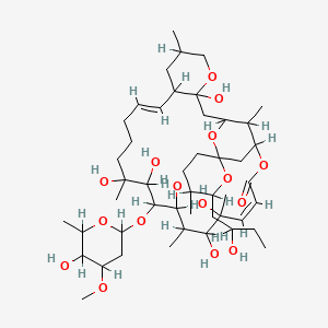 molecular formula C47H80O16 B1235524 (9E,21Z)-3,14,15,17,19,20-hexahydroxy-6'-(2-hydroxybutyl)-16-(5-hydroxy-4-methoxy-6-methyloxan-2-yl)oxy-5',6,14,18,20,29-hexamethylspiro[4,24,28-trioxatricyclo[23.3.1.03,8]nonacosa-9,21-diene-27,2'-oxane]-23-one CAS No. 79553-45-0