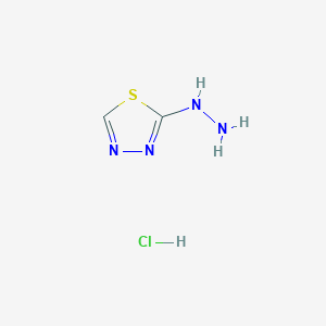 molecular formula C2H5ClN4S B12355291 2-Hydrazinyl-1,3,4-thiadiazole hydrochloride 