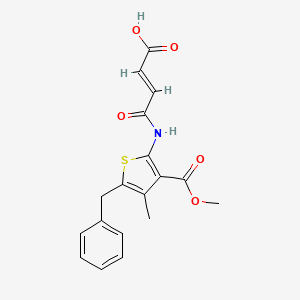 molecular formula C18H17NO5S B1235533 5-Benzyl-2-(3-carboxy-acryloylamino)-4-methyl-thiophene-3-carboxylic acid methyl ester CAS No. 1164481-94-0