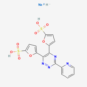 molecular formula C16H11N4NaO8S2 B1235535 Sodium;hydride;5-[3-pyridin-2-yl-6-(5-sulfofuran-2-yl)-1,2,4-triazin-5-yl]furan-2-sulfonic acid 