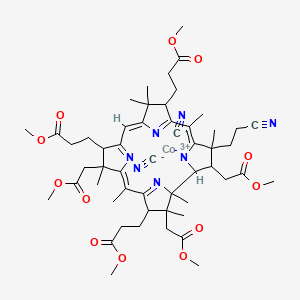 molecular formula C53H70CoN7O12 B1235550 Cobyrinic acid hexamethyl ester f-nitrile CAS No. 56456-66-7