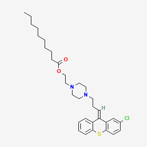 molecular formula C32H43ClN2O2S B1235556 2-{4-[3-(2-Chloro-9H-thioxanthen-9-ylidene)propyl]piperazin-1-yl}ethyl decanoate CAS No. 55501-05-8