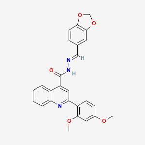 N'-(1,3-benzodioxol-5-ylmethylene)-2-(2,4-dimethoxyphenyl)-4-quinolinecarbohydrazide