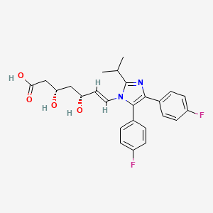 molecular formula C25H26F2N2O4 B1235580 3,5-Dihydroxy-7-(4,5-bis(4-fluorophenyl)-2-(1-methylethyl)-1H-imidazol-1-yl)-6-heptenoic acid CAS No. 144501-27-9