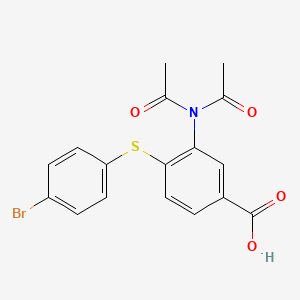 4-(4-Bromophenyl)sulfanyl-3-(diacetylamino)benzoic acid