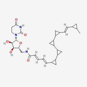 (2E,4E)-N-[[(2R,3S,4R,5R)-5-(2,4-dioxohexahydropyrimidin-1-yl)-3,4-dihydroxy-tetrahydrofuran-2-yl]methyl]-5-[2-[2-[2-[2-[(E)-2-(2-methylcyclopropyl)vinyl]cyclopropyl]cyclopropyl]cyclopropyl]cyclopropyl]penta-2,4-dienamide