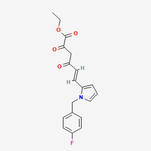 ethyl (E)-6-[1-[(4-fluorophenyl)methyl]pyrrol-2-yl]-2,4-dioxo-hex-5-enoate