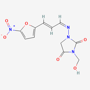 molecular formula C11H10N4O6 B1235622 3-(hydroxymethyl)-1-[(Z)-[(E)-3-(5-nitrofuran-2-yl)prop-2-enylidene]amino]imidazolidine-2,4-dione 