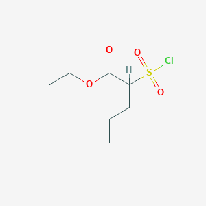 molecular formula C7H13ClO4S B12356228 Ethyl 2-(chlorosulfonyl)pentanoate 