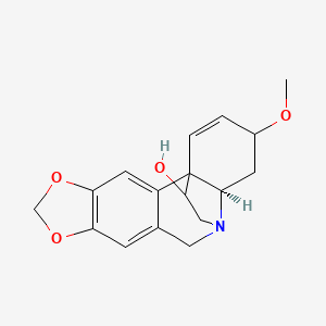 molecular formula C17H19NO4 B1235626 (13R)-15-methoxy-5,7-dioxa-12-azapentacyclo[10.5.2.01,13.02,10.04,8]nonadeca-2,4(8),9,16-tetraen-18-ol 