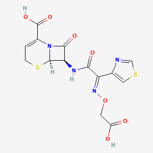 (6R,7R)-7-[[(2E)-2-(carboxymethoxyimino)-2-(1,3-thiazol-4-yl)acetyl]amino]-8-oxo-5-thia-1-azabicyclo[4.2.0]oct-2-ene-2-carboxylic acid