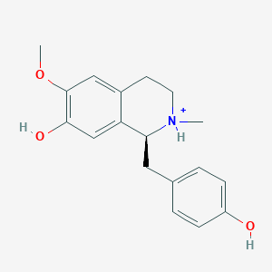 molecular formula C18H22NO3+ B1235636 (S)-N-methylcoclaurinium(1+) 