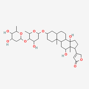 3-[3-[5-(4,5-dihydroxy-6-methyloxan-2-yl)oxy-4-hydroxy-6-methyloxan-2-yl]oxy-12,14-dihydroxy-10,13-dimethyl-1,2,3,4,5,6,7,8,9,11,12,15,16,17-tetradecahydrocyclopenta[a]phenanthren-17-yl]-2H-furan-5-one
