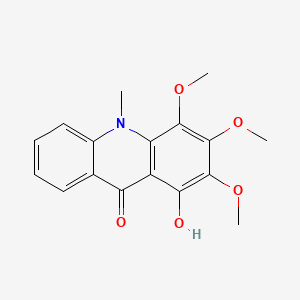 molecular formula C17H17NO5 B1235706 9-Acridanone, 1-hydroxy-2,3,4-trimethoxy-10-methyl- 