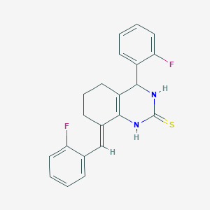 8-(2-fluorobenzylidene)-4-(2-fluorophenyl)-3,4,5,6,7,8-hexahydro-2(1H)-quinazolinethione