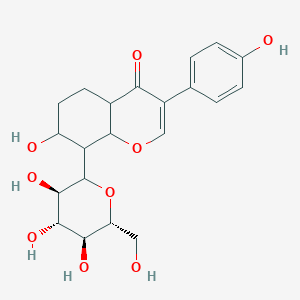 molecular formula C21H26O9 B12357470 7-hydroxy-3-(4-hydroxyphenyl)-8-[(2S,3R,4R,5S,6R)-3,4,5-trihydroxy-6-(hydroxymethyl)oxan-2-yl]-4a,5,6,7,8,8a-hexahydrochromen-4-one 