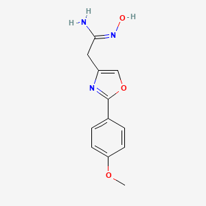 molecular formula C12H13N3O3 B12357506 N'-hydroxy-2-[2-(4-methoxyphenyl)-1,3-oxazol-4-yl]ethanimidamide 