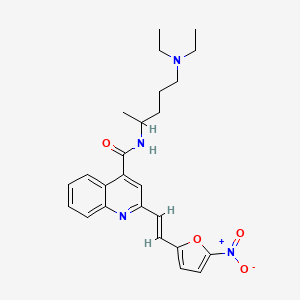 N-[5-(diethylamino)pentan-2-yl]-2-[(E)-2-(5-nitrofuran-2-yl)ethenyl]quinoline-4-carboxamide