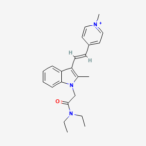 N,N-diethyl-2-[2-methyl-3-[2-(1-methyl-4-pyridin-1-iumyl)ethenyl]-1-indolyl]acetamide