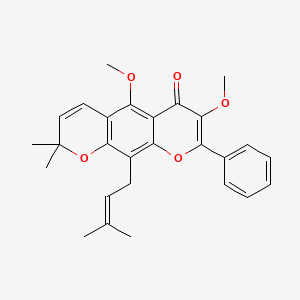 5,7-Dimethoxy-2,2-dimethyl-10-(3-methylbut-2-enyl)-8-phenyl-6-pyrano[3,2-g][1]benzopyranone