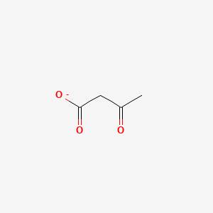 molecular formula C4H5O3- B1235776 Acetoacetate CAS No. 141-81-1