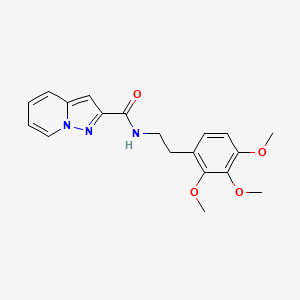 molecular formula C19H21N3O4 B1235793 N-[2-(2,3,4-trimethoxyphenyl)ethyl]-2-pyrazolo[1,5-a]pyridinecarboxamide 