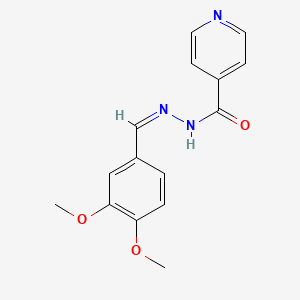 molecular formula C15H15N3O3 B1235804 Veratraldehyde isonicotinoylhydrazone CAS No. 93-47-0