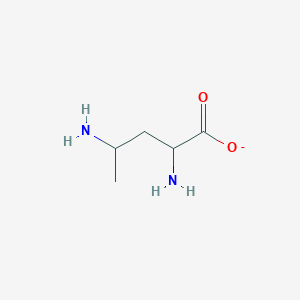 molecular formula C5H11N2O2- B1235806 2,4-Diaminopentanoate 