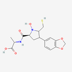 molecular formula C16H20N2O6S B1235813 [3-(3,4-Methylenedioxyphenyl)-2-(mercaptomethyl)-1-oxoprolyl]alanine 